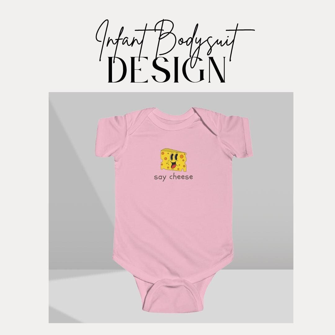 Say Cheese Infant Fine Jersey Bodysuit Cute Baby Onesie Funny Baby Outfit Newborn Gift Baby Shower Gift Photography Props for Infant Onesie