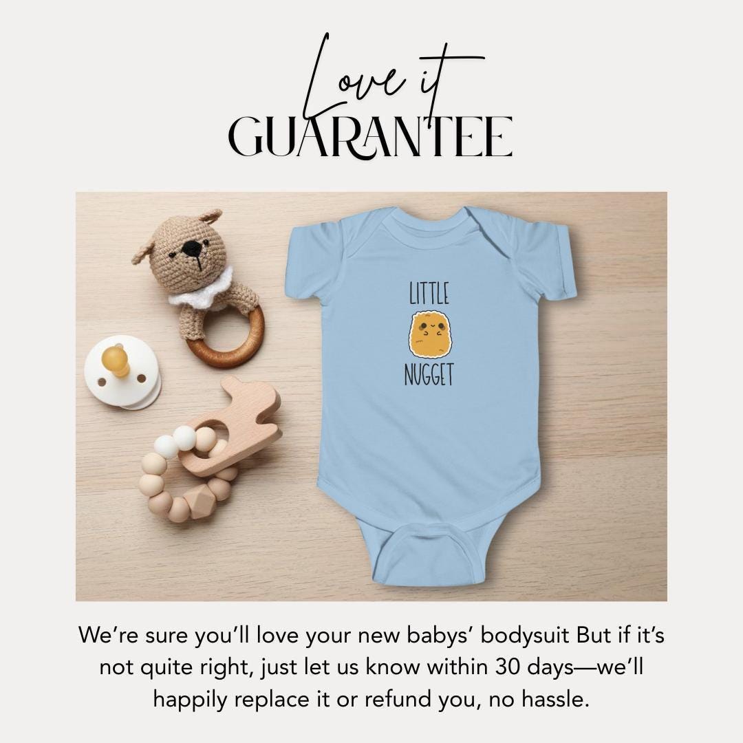 Funny Infant Fine Jersey Bodysuit with 'Little Nugget' Design Infant Gift Cute Baby Shower Outfit Newborn Clothes Baby Birthday Celebration