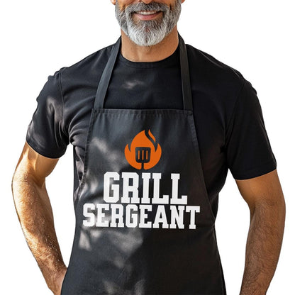 Grill Sergeant Apron Funny BBQ Apron Gift for Dad or Husband Father's Day BBQ Gift Idea Apron for Grilling Pros Gift Idea for Grill Master