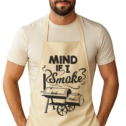 Funny BBQ Apron Mind If I Smoke Apron Grill Apron for Him BBQ Gift for Him Perfect Father's Day Apron for Chef Pitmaster or Smoker King