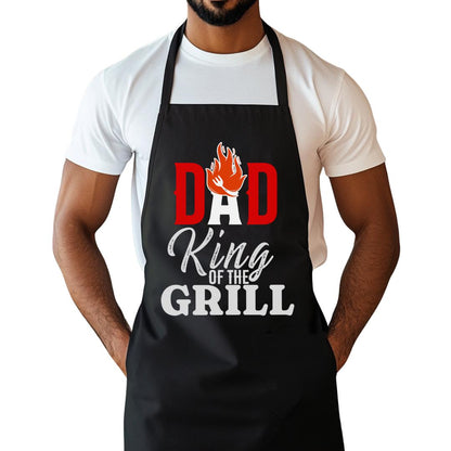 Dad Apron King of the Grill Gift for Dad BBQ Apron Father's Day Cooking Apron Grilling Gear BBQ Apron for Him Grill Master Apron for Men