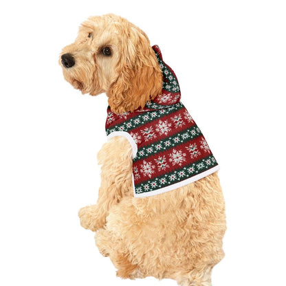 Christmas Snowflake Pet Hoodie for Dogs and Cats Festive Holiday Pet Hoodie Soft Polyester Cozy Winter Dog Hoodie Warm Christmas Pet Clothes