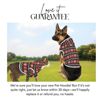 Christmas Snowflake Pet Hoodie for Dogs and Cats Festive Holiday Pet Hoodie Soft Polyester Cozy Winter Dog Hoodie Warm Christmas Pet Clothes