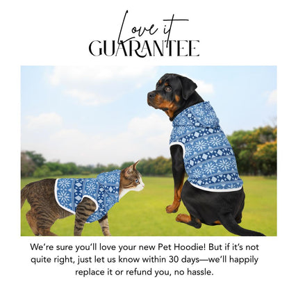 Winter Christmas Snowflake Pet Hoodie for Dogs and Cats Cozy Soft Polyester Hoodie Pet Sweater Outfit Cold-Weather Hoodie Gift for Pets