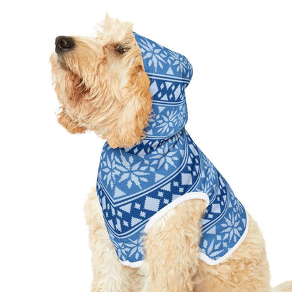 Winter Christmas Snowflake Pet Hoodie for Dogs and Cats Cozy Soft Polyester Hoodie Pet Sweater Outfit Cold-Weather Hoodie Gift for Pets