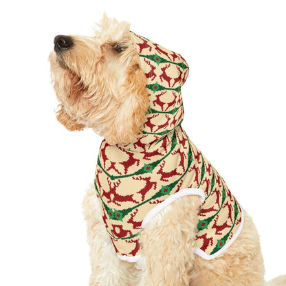 Festive Reindeer Pet Hoodie Cozy Holiday Dog and Cat Hoodie Soft Polyester Cute Christmas Pet Outfit for Winter Photos & Gift Pet Sweatshirt