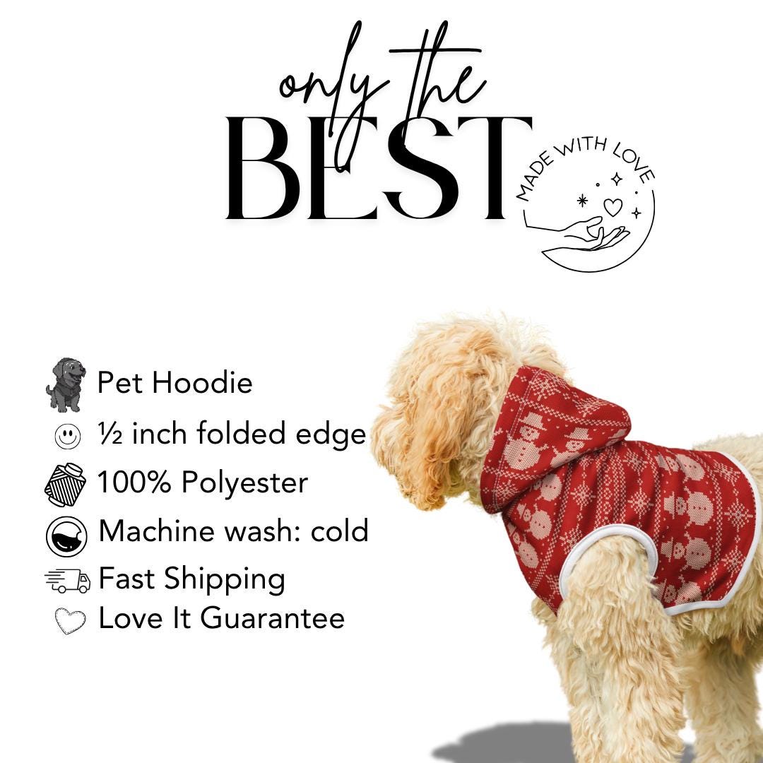 Snowman Christmas Pet Hoodie Cozy Holiday Dog & Cat Hoodie Soft Polyester Winter Snowman Pattern Pet Outfit Festive Holiday Pet Clothing