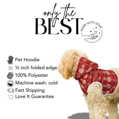 Snowman Christmas Pet Hoodie Cozy Holiday Dog & Cat Hoodie Soft Polyester Winter Snowman Pattern Pet Outfit Festive Holiday Pet Clothing