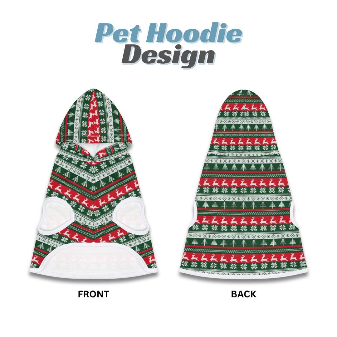 Cozy Christmas Pet Hoodie Ugly Christmas Dog and Cat Sweater Hoodie Soft Polyester Holiday Pet Outfit Festive Pet Apparel for Winter Holiday