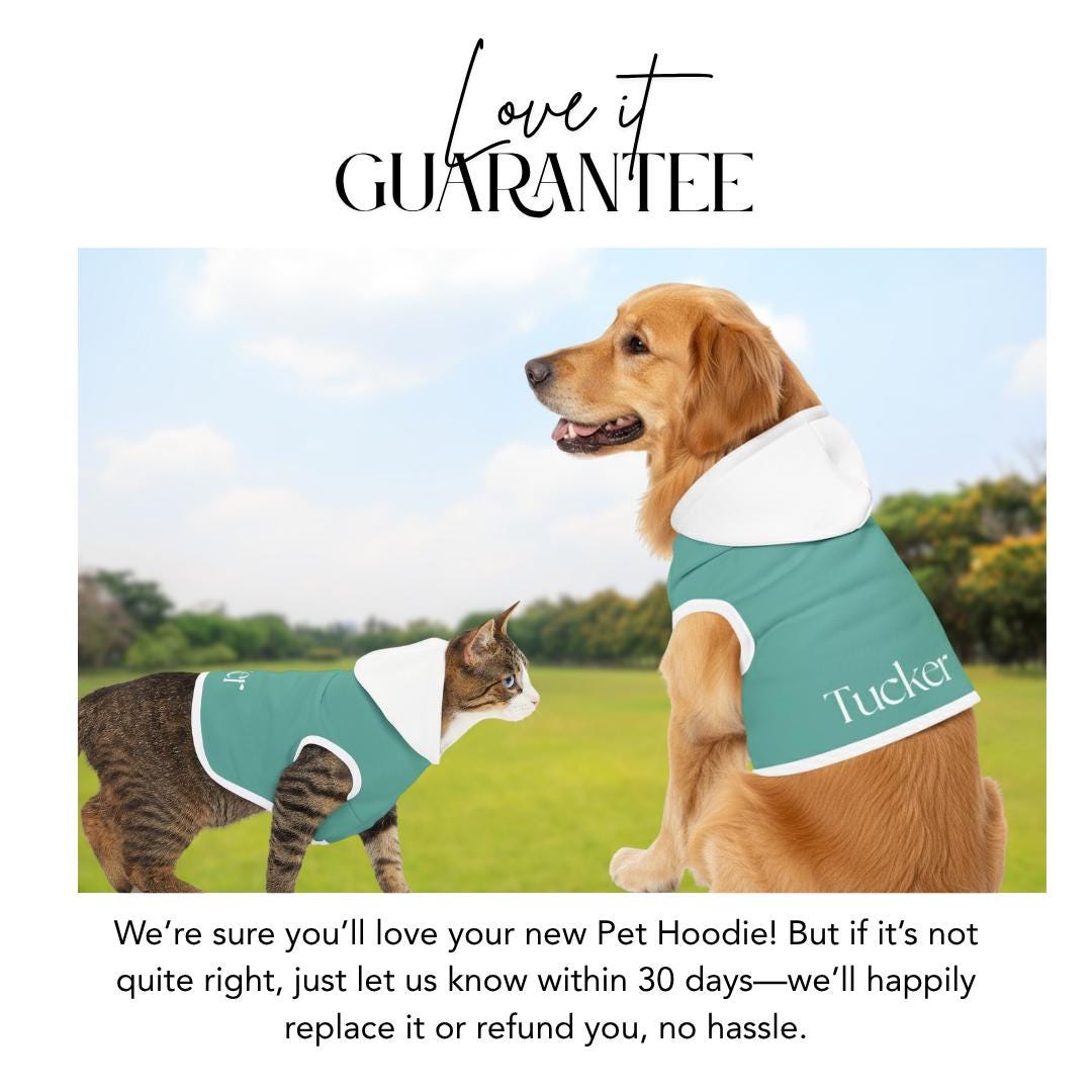 Personalized Pet Hoodie Custom Dog and Cat Hoodie With Name Soft Polyester Multiple Hoodie Color Options Perfect Custom Hoodie Gift for Pets