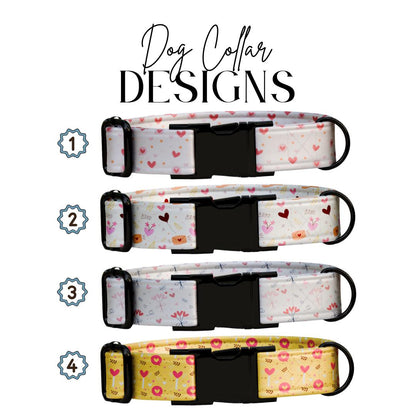 Valentines Day Dog Collar  Personalized Love-Themed Pup Collar Custom Metal Buckle (OG-386)
