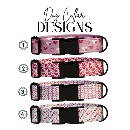 Valentine Hearts Personalized Dog Collar  Unqiue, Stylish & Made with Love (OG-407)
