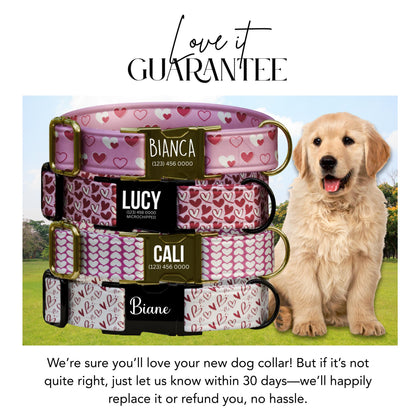 Valentine Hearts Personalized Dog Collar  Unqiue, Stylish & Made with Love (OG-407)