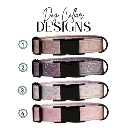Valentine Hearts Personalized Dog Collar Stylish Pup Accessory Custom Name and Number! (OG-411)