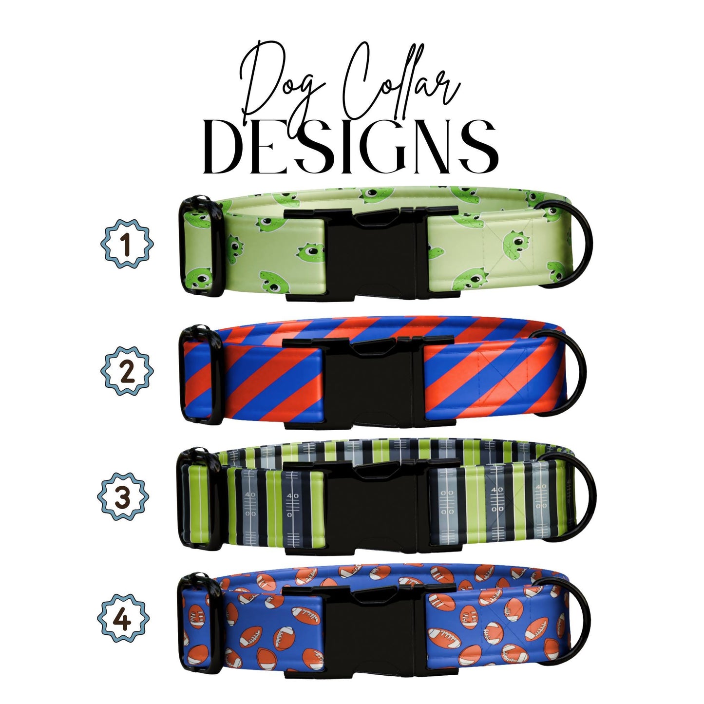 Game Day Pup Collar  Blue & Orange Alligator Football Vibes for Your MVP Custom Sport Dog Collar Football Season (OG-439)