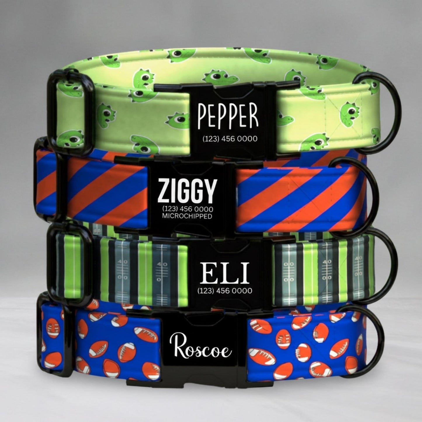 Game Day Pup Collar  Blue & Orange Alligator Football Vibes for Your MVP Custom Sport Dog Collar Football Season (OG-439)
