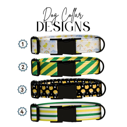 Game Day Pup Collar  Green & Yellow Football Dog Collar | Personalized Sports Fan Collar | MVP Style for Your Bestie (OG-444)