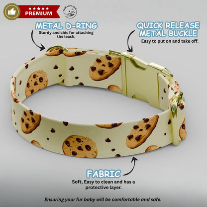 Personalized Cookie Dog Collar with Leash: Handmade Adjustable Fit Foodie Pup Dog Gift (OG-446)