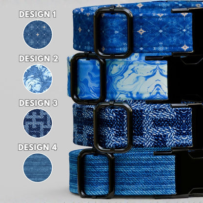 Denim Dream Personalized Dog Collar with Leash: Adjustable Metal Buckle Gift for Dogs (OG-450)