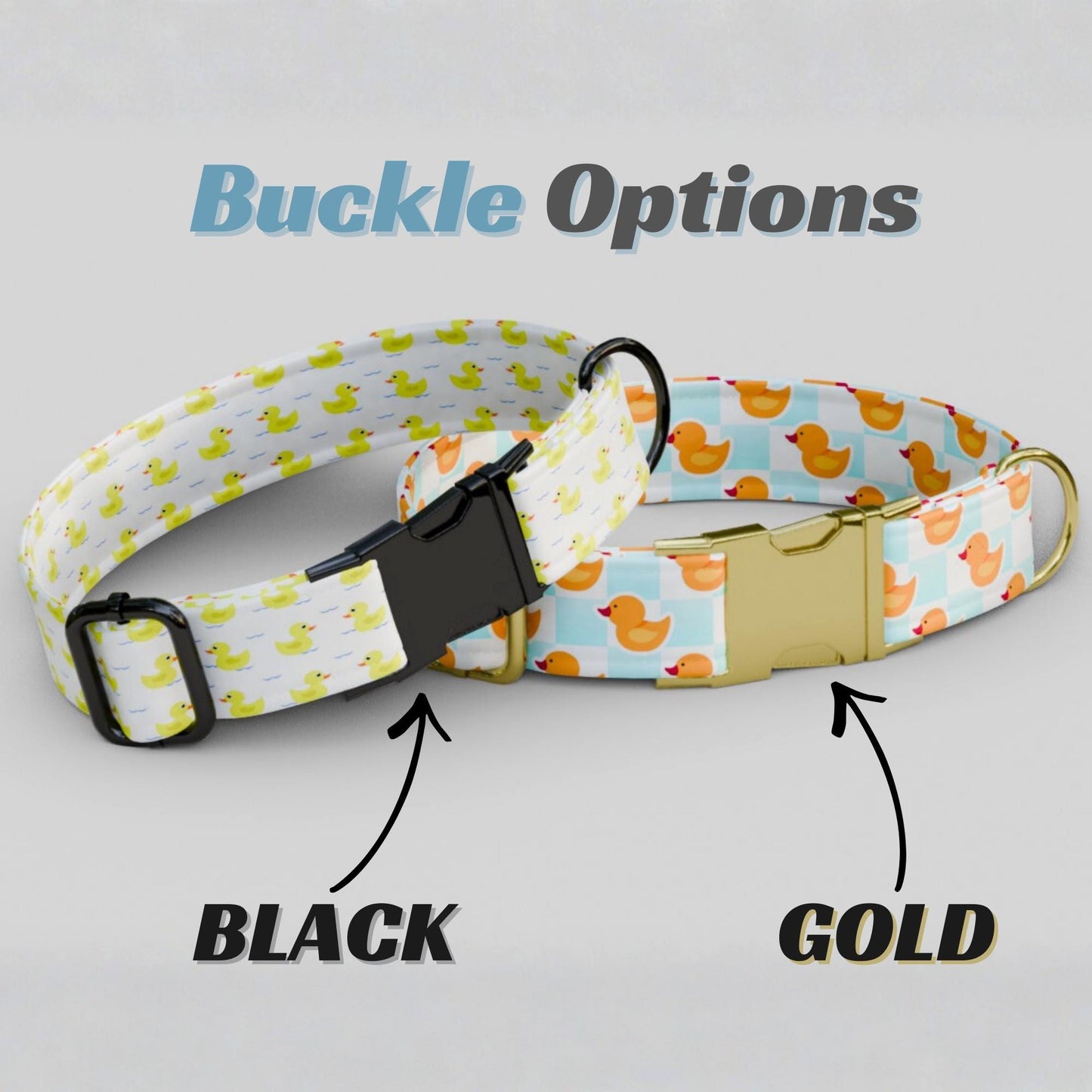 Rubber Ducky Dog Collar with Leash: Playful Kids Theme, Adjustable, Handmade (OG-453)