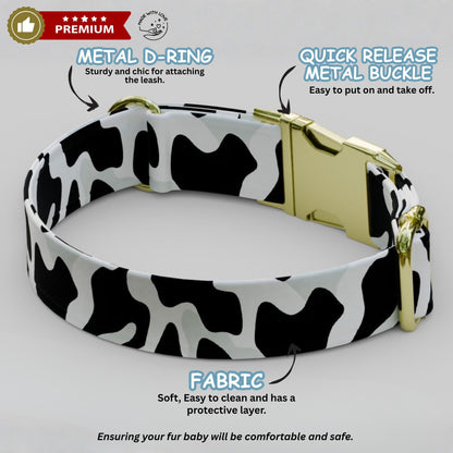 Wild & Luxe Personalized Dog Collar Safari Jungle Custom Name Engraved Collar + Leash Set (OG-454)