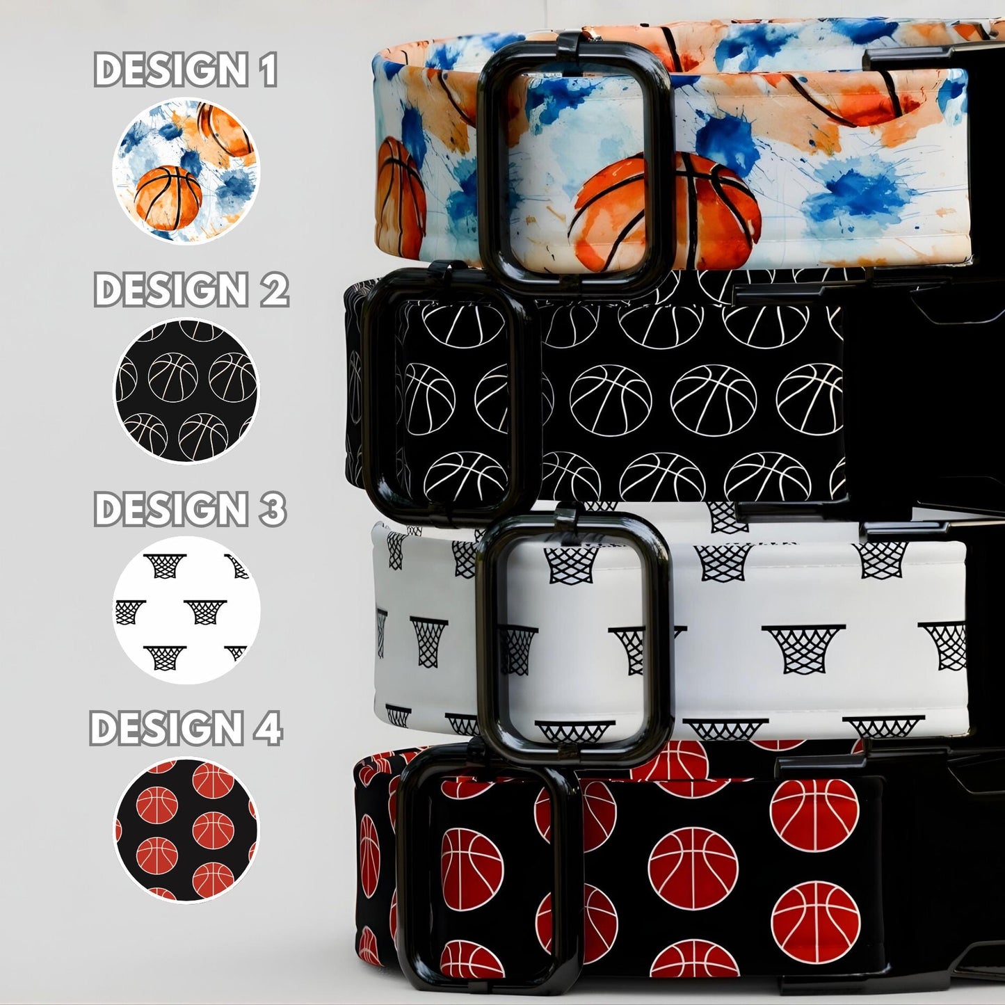 Basketball Print Dog Collar, Personalized Sports Theme- USA Handmade with matching LEASH, Custom Gift Ready (OG-456)