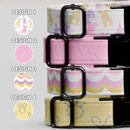 Easter Bunny Personalized Dog Collar Custom Name and Number Pastel Spring Collar Floral Printy (OG-463)