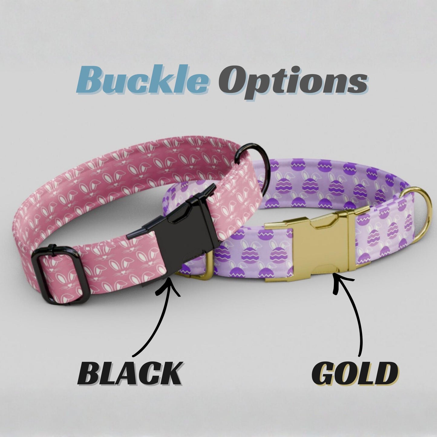 Pastel Easter Personalized Dog Collar Custom Name Bunny & Egg Spring Floral Girl Puppy (OG-467)