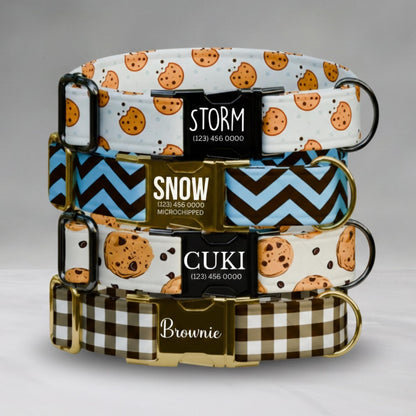 Cookie Dog Collar with Leash: Custom Handmade Adjustable Fit Foodie Pup Dog Gift (OG-448)