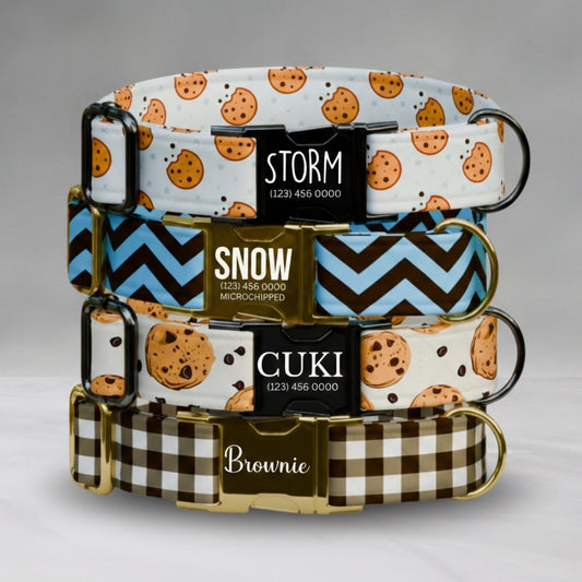 Cookie Dog Collar with Leash: Custom Handmade Adjustable Fit Foodie Pup Dog Gift (OG-448)