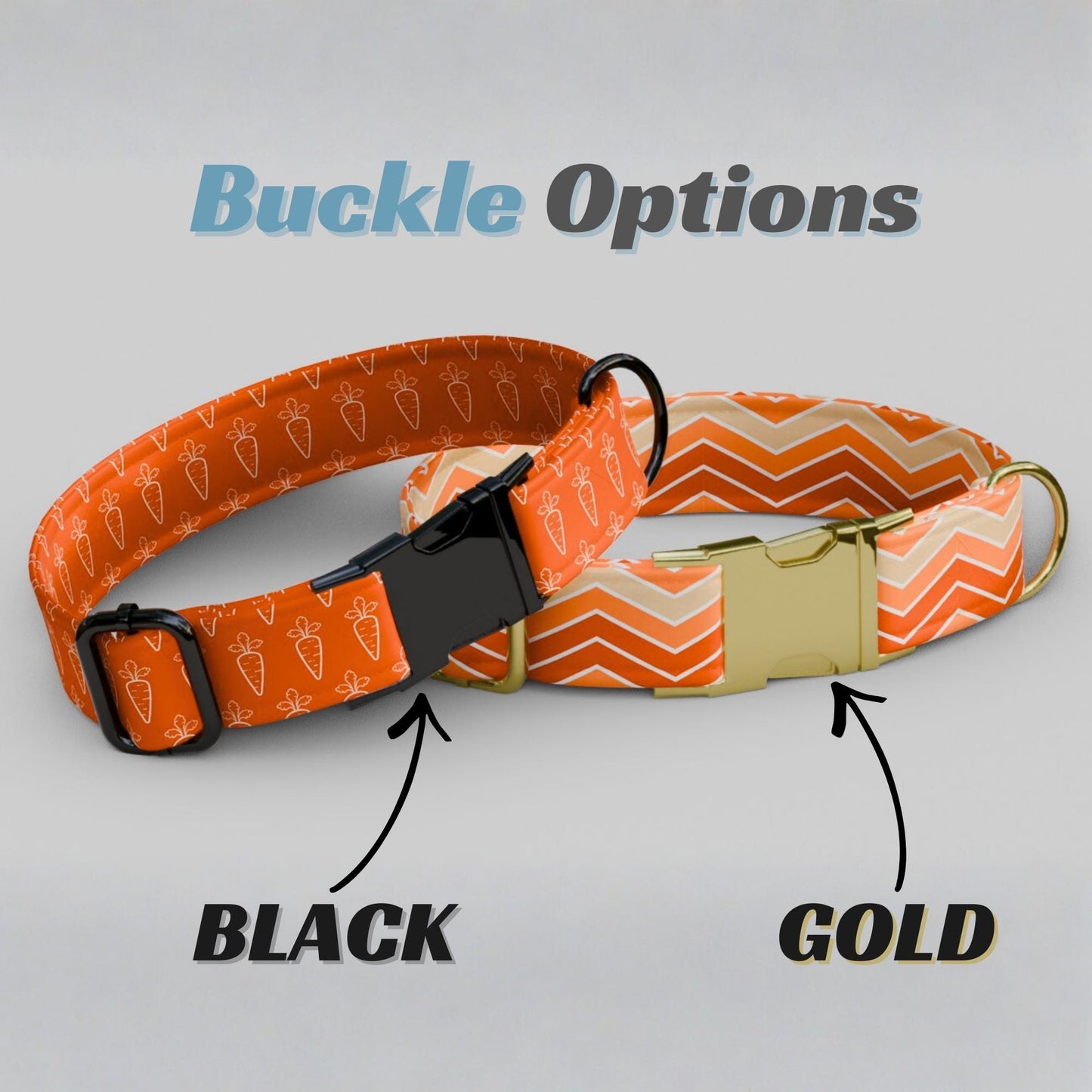 Hoppy Carrot Dog Collar Personalized Spring Puppy Collar Custom Name & Number Easter Pet Collar (OG-472)