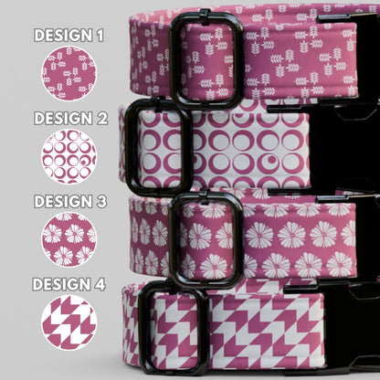 Blush Blossom Personalized Dog Collar & Leash Set Custom Pink Girly Dog Tag Gift (OG-483)