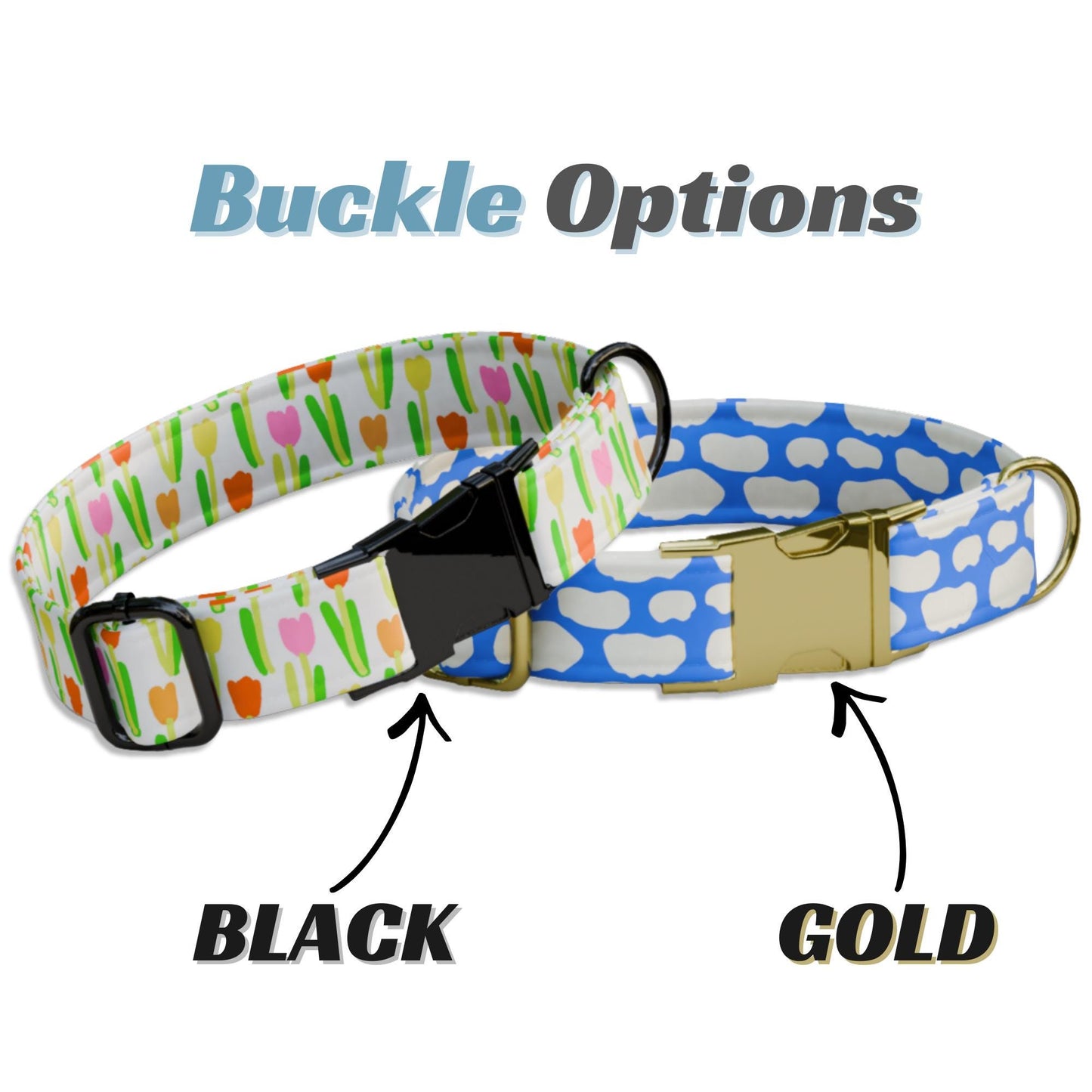 Bright Floral Dog Collar Custom NamePlate Collar Spring Garden Puppy ID Tag Gift (OG-487)