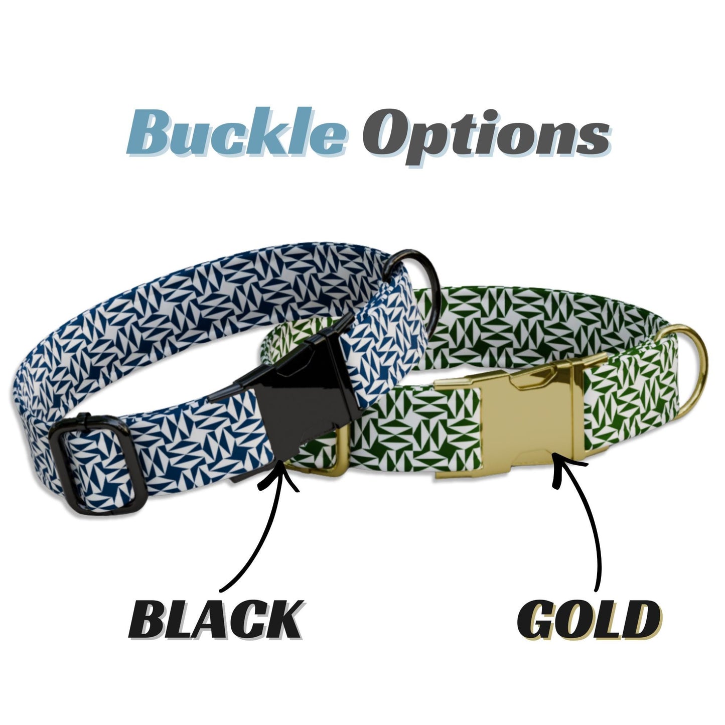 Geometric Dog Collar Custom Modern Pet Name Tag Collar USA Handmade Puppy Gift (OG-491)