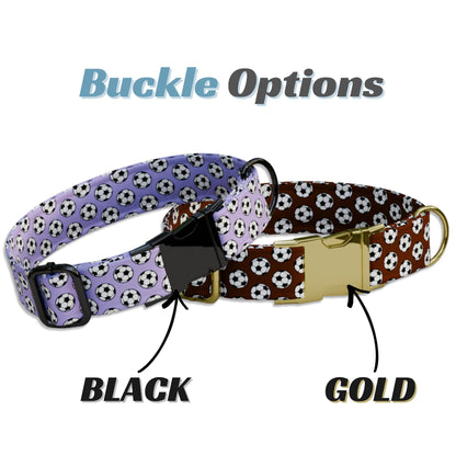 Soccer Ball Personalized Dog Collar & Leash Set Engraved NamePlate Sporty Accessories (OG-492)