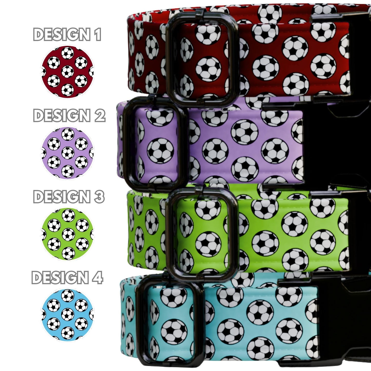 Soccer Ball Personalized Dog Collar & Leash Set Engraved NamePlate Sporty Accessories (OG-492)