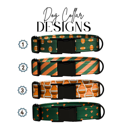 All-Star Game Day Dog Collar  Personalized Football Vibes Orange & Green Pup Gear Sunday Funday Football Dog Collar (OG-443)