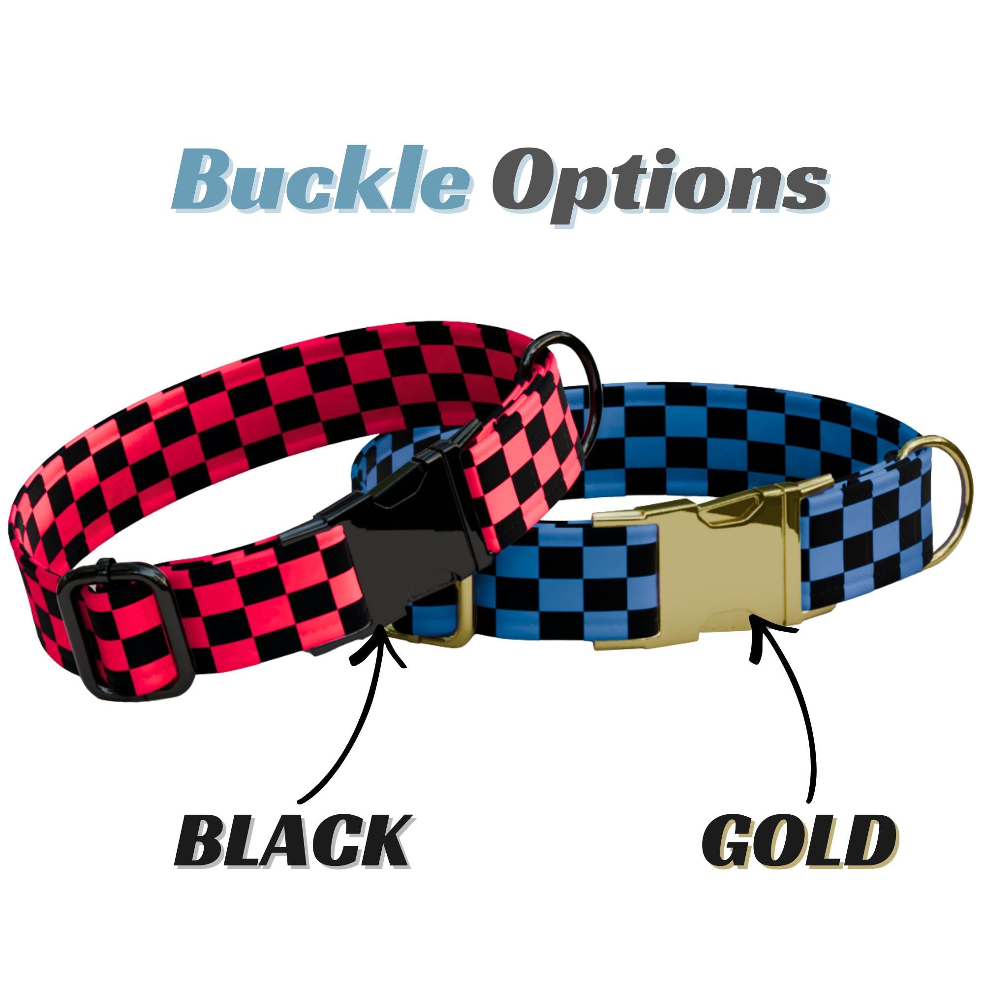Racing Checkered Flag Personalized Dog Collar & Leash Set