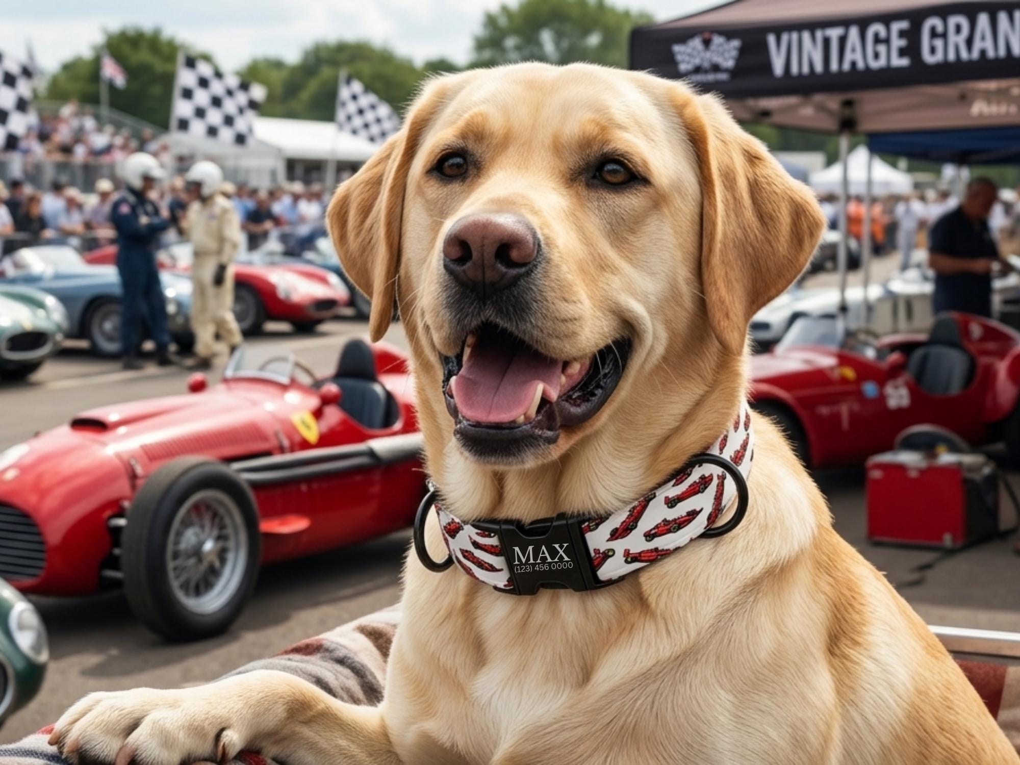 Race Car Formula Style Personalized Dog Collar & Leash Set