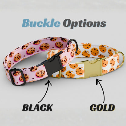 Personalized Cookie Dog Collar with Leash: Handmade Adjustable Fit Foodie Pup Dog Gift (OG-446)