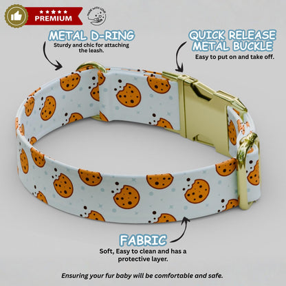 Cookie Dog Collar with Leash: Custom Handmade Adjustable Fit Foodie Pup Dog Gift (OG-448)