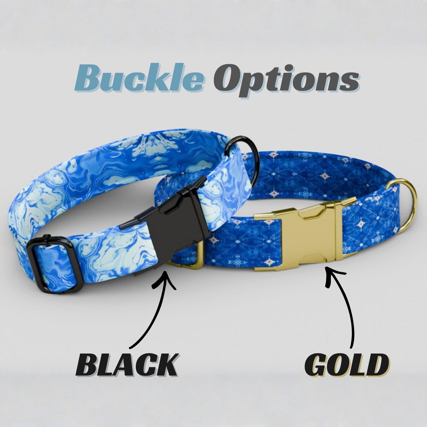 Denim Dream Personalized Dog Collar with Leash: Adjustable Metal Buckle Gift for Dogs (OG-450)