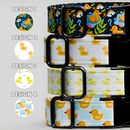 Rubber Ducky Dog Collar with Leash: Playful Kids Theme, Adjustable, Handmade (OG-453)