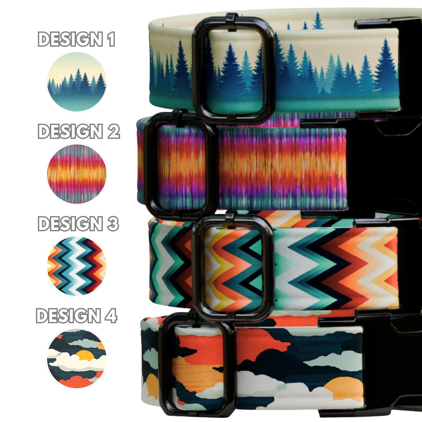 Colorful Adventure Customized Dog Collar and Leash Set | Personalized Outdoor Dog Gear (OG-513)