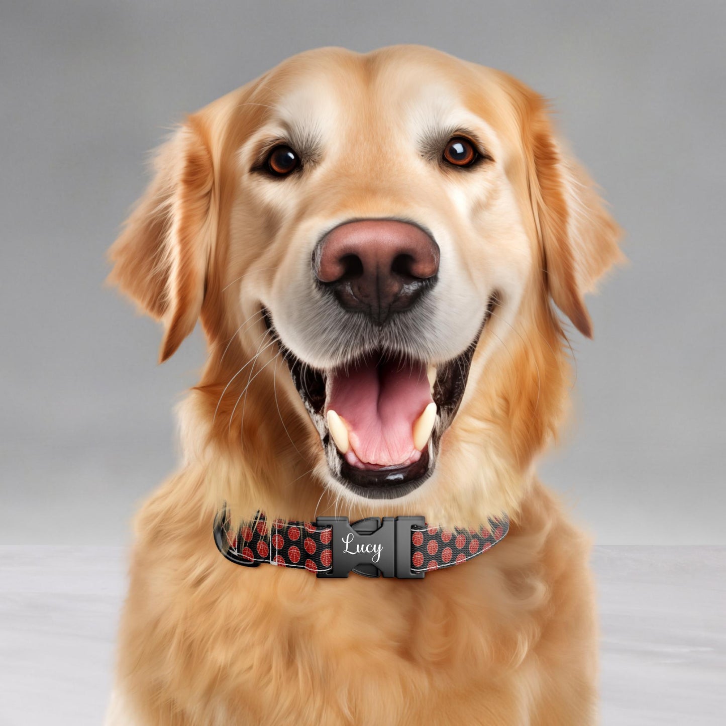 Basketball Print Dog Collar, Personalized Sports Theme- USA Handmade with matching LEASH, Custom Gift Ready (OG-456)