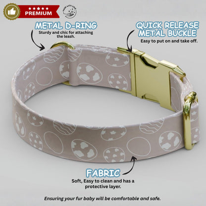 Easter Dog Collar Custom Bunny Name Collar Lilac Purple Spring Puppy Collar Engraved Pet ID Collar (OG-469)