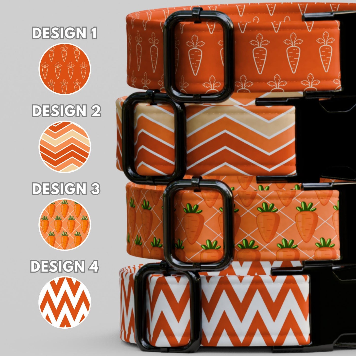 Hoppy Carrot Dog Collar Personalized Spring Puppy Collar Custom Name & Number Easter Pet Collar (OG-472)