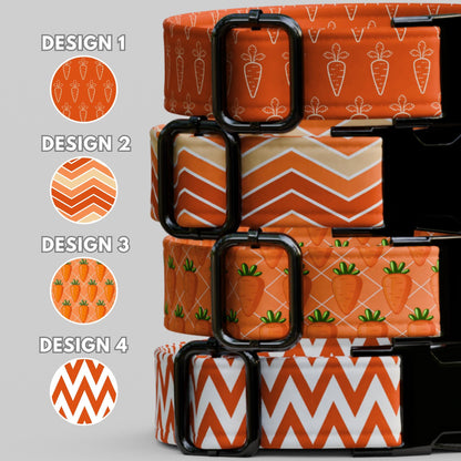 Hoppy Carrot Dog Collar Personalized Spring Puppy Collar Custom Name & Number Easter Pet Collar (OG-472)