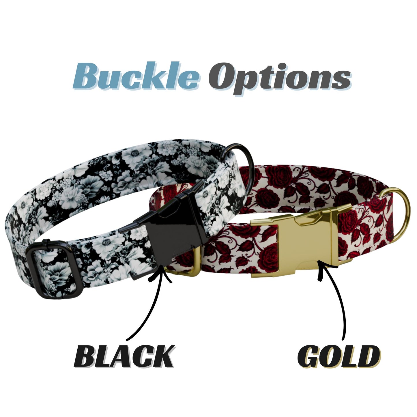 Floral Personalized Dog Collar Chic Vintage Custom Flower Collar & Leash Set Pet Gift (OG-527)