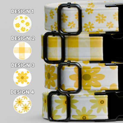 Daisy Personalized Flower Dog Collar Custom Yellow Floral Spring Collar For Puppies (OG-475)